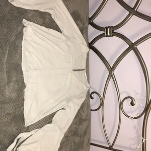 Sheer, gray, bell sleeve blouse